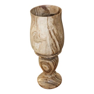 Greek Hand-Carved Stone Urn Form Lamp For Sale