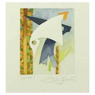 Leo Guida, Signal 1, Watercolor & Ink, 1970s For Sale