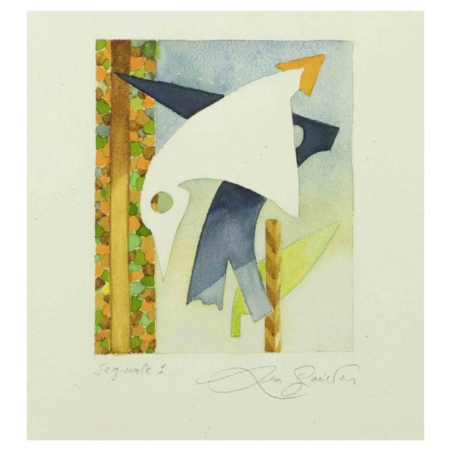 Leo Guida, Signal 1, Watercolor & Ink, 1970s For Sale