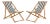 Loren Foldable Sling Chair in Natural & Black & White - a Pair For Sale