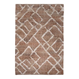 Rug & Kilim’s Contemporary Dhurrie Rug With Geometric Designs in Beige & Brown For Sale