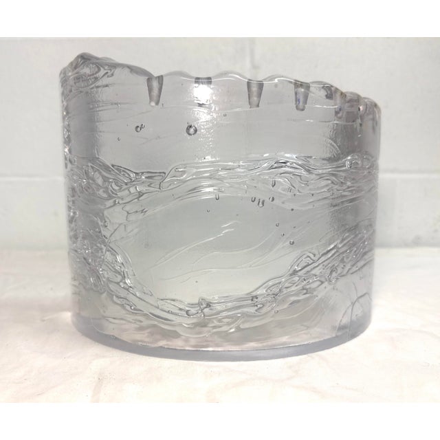 Cast Studio Glass Menorah by Joel & Candace Bless Curved Shape Brutalist Waves For Sale In New York - Image 6 of 15