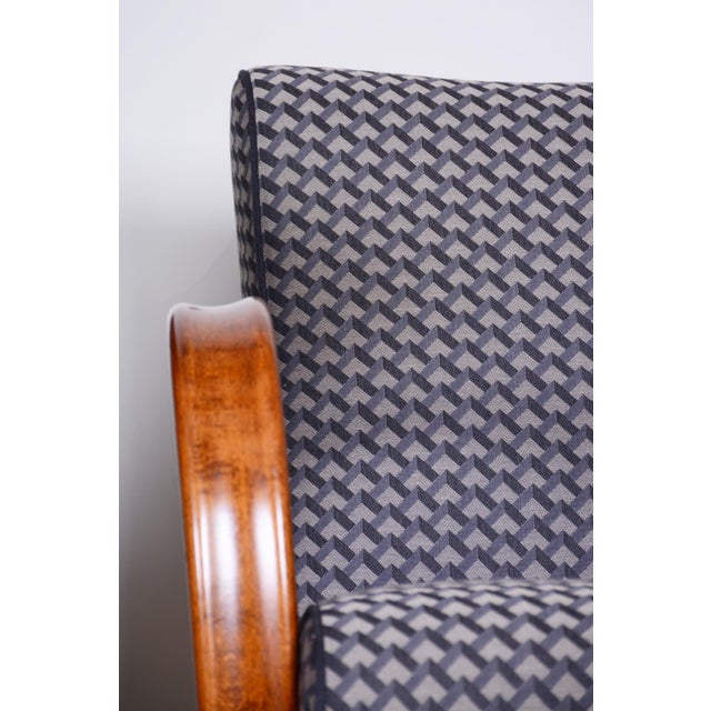 Czech Art Deco Beech Armchair attributed to J. Halabala for Up Zavody, 1930s For Sale - Image 13 of 14