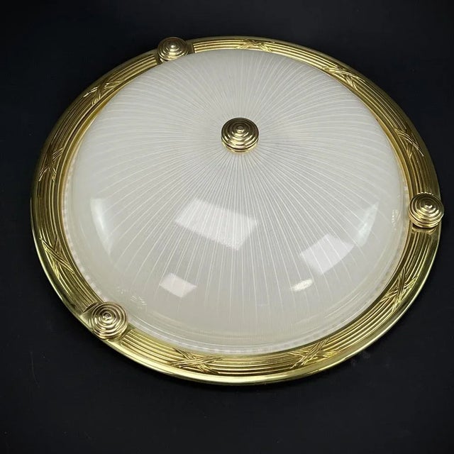1930s Art Deco Flush Mount attributed to Holophane, 1930s For Sale - Image 5 of 10