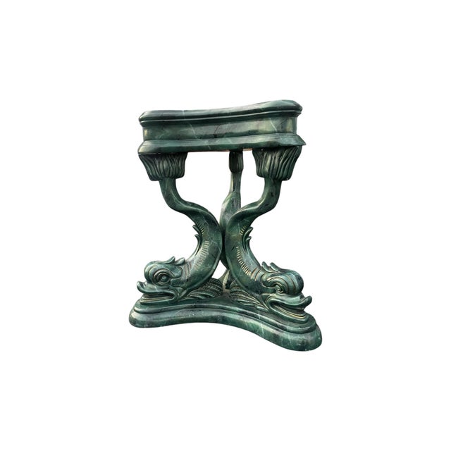 Unique sculptural pedestal of 3 Asian koi dragon fish with intricate details Can be used as a dining table for a round...