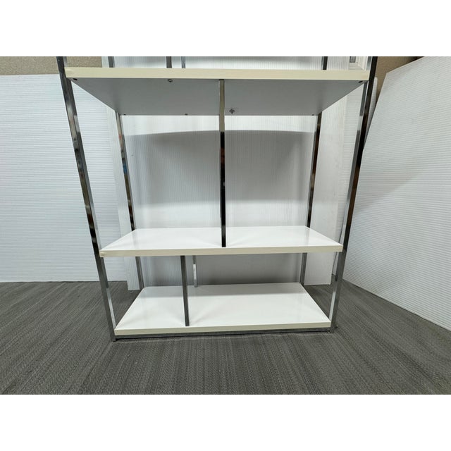 Modern White + Chrome Etagere For Sale In San Francisco - Image 6 of 12
