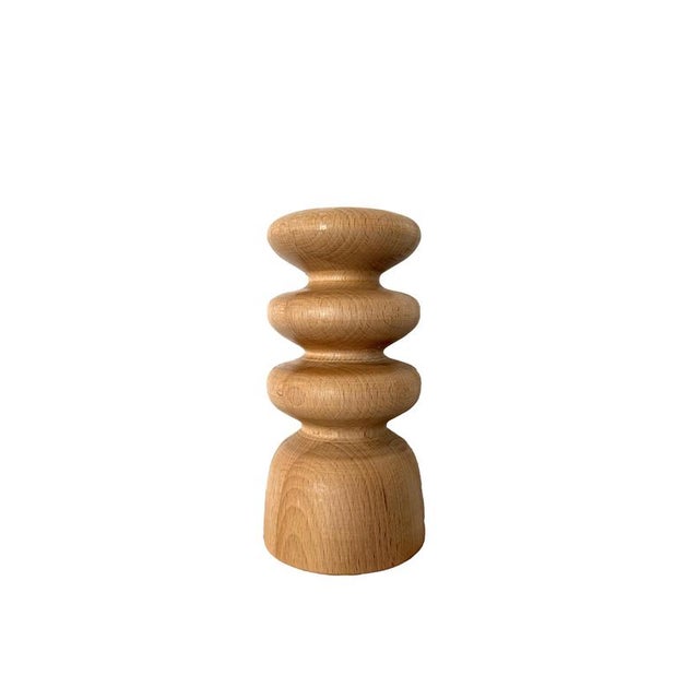 Beech, Bougeoir 1 Candlestick by Romain des Bois Dimensions: D 8.5 x H 17 cm. Materials: Beech.