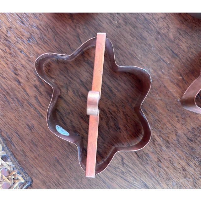 Late 20th Century Vintage Solid Copper Cookie Cutters - Set of 4 For Sale - Image 5 of 10