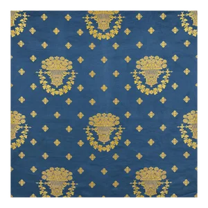 Schumacher Blue Room Lampas Fabric in Blue