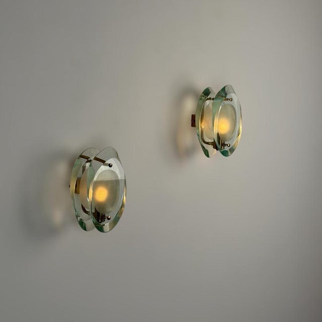 Brown Model 2093 Wall Lights in Brass by Max Ingrand for Fontana Arte, 1960s, Set of 2 For Sale - Image 8 of 18
