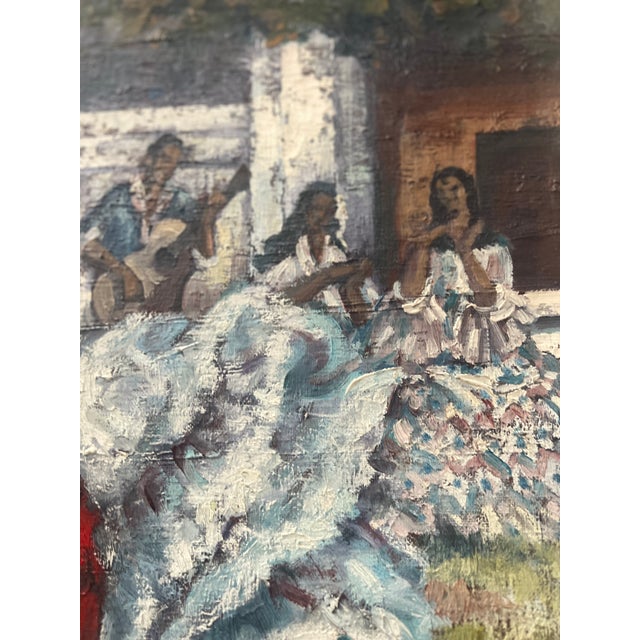 Oil on canvas "the gypsy flamenco dancer" painting signed lower right patinated wooden frame good condition dimensions: h...