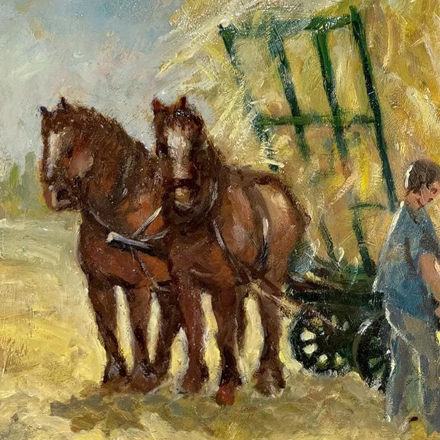 Vintage Framed Oil Painting on Panel by Dieudonne Damoiseaux (1918-2000) For Sale - Image 10 of 13