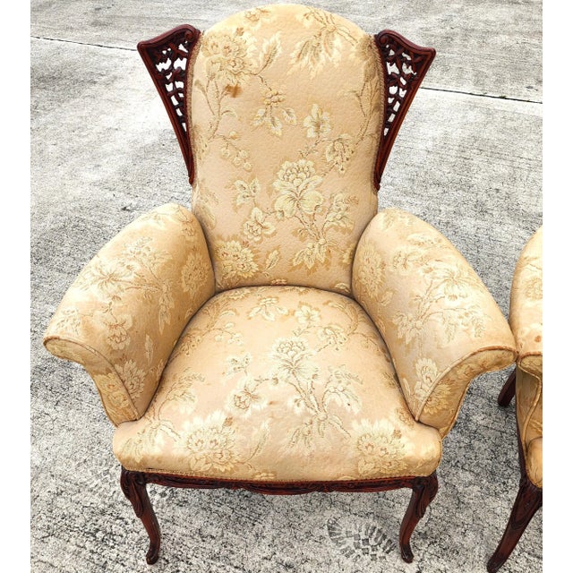 Grosfeld House Armchairs Rosewood Antique Set of 2 For Sale - Image 14 of 17