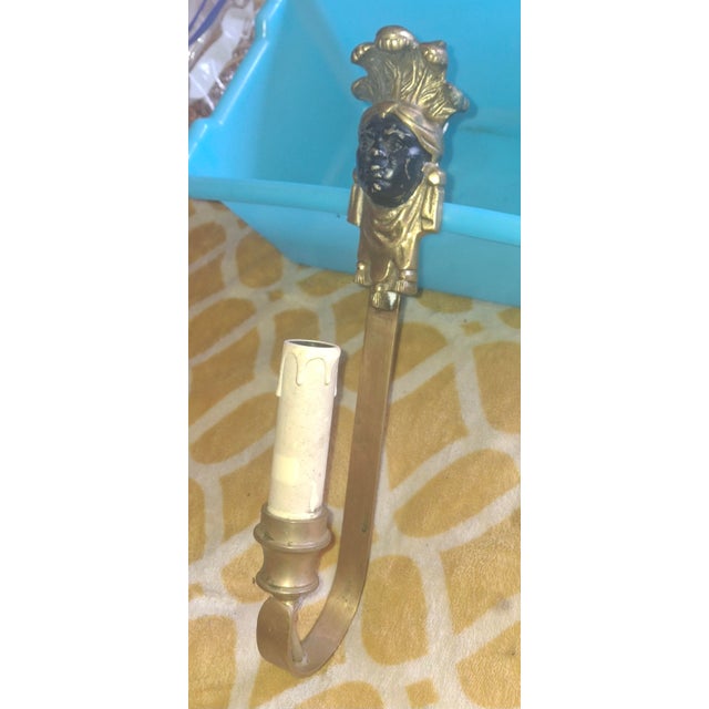C1860 French Maison Bagues Gilt & Patinated Bronze Male Figural Wall Sconce For Sale In Miami - Image 6 of 12