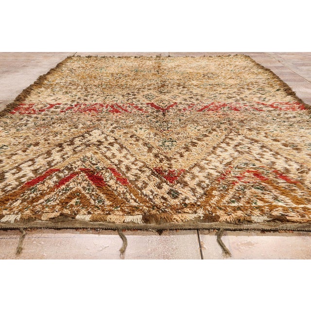 Vintage Zayane Beni M'Guild Moroccan Rug, 07'03 X 11'06 For Sale - Image 9 of 10