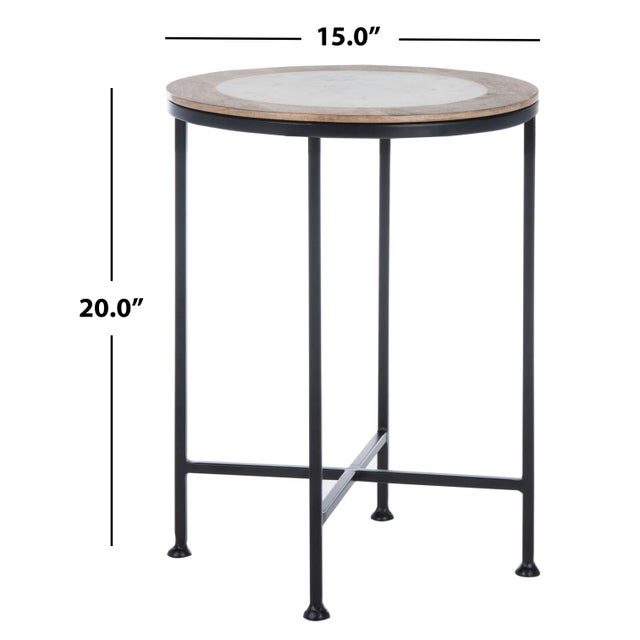 Industrial Lumi Agate Accent Table in White / Black For Sale - Image 3 of 7