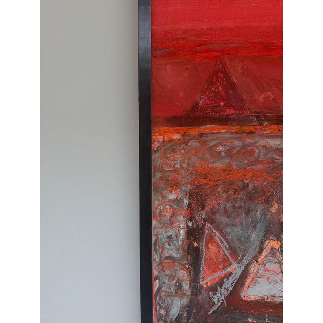Manner of Peter Coviello, Large Red Abstract, Oil Painting For Sale - Image 6 of 14