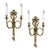 Pair Antique French Louis XVI Neoclassical Cast Brass Wall Sconces For Sale
