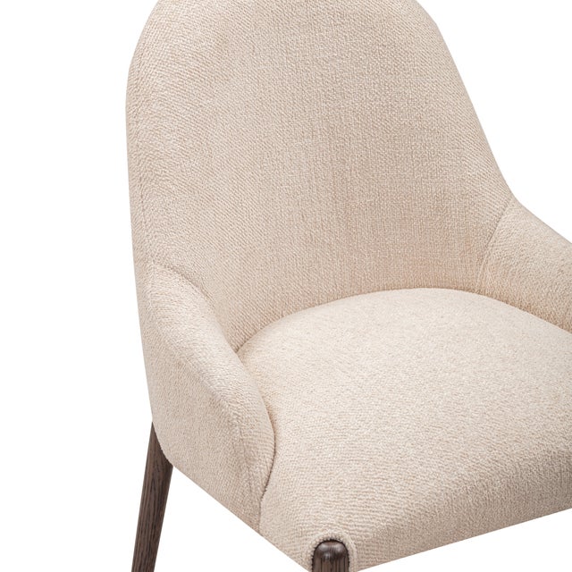 Wood Glendale Natural Performance Chenille Dining Chair For Sale - Image 7 of 9
