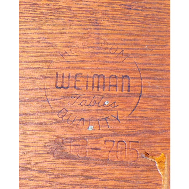 Vintage Pair Weiman Heirloom Mahogany Leather Top Oval Lamp Tables For Sale - Image 18 of 18