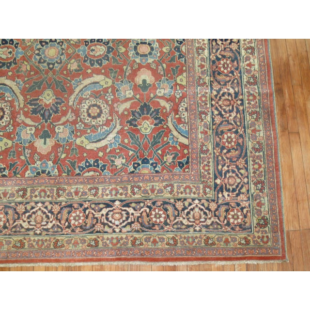 An early 20th century room size Persian Tabriz small square room size rug Measures: 8'3'' x 9'5''.