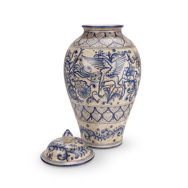 Blue Peacock Heritage Vase by deBlona For Sale - Image 4 of 16