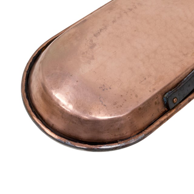 1990s Vintage Style Copper and Steel Fireplace Cooking Pan For Sale - Image 5 of 7