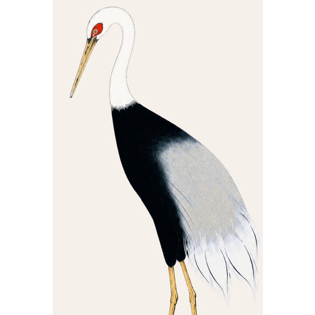 A curated triptych featuring three crane studies inspired by historical Japanese crane imagery. Rendered against a warm...