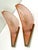 Beautiful original 1930s French Art Deco set Pink Salmon glass wall lamps. Thick, heavy frosted glass in “feather” shape....