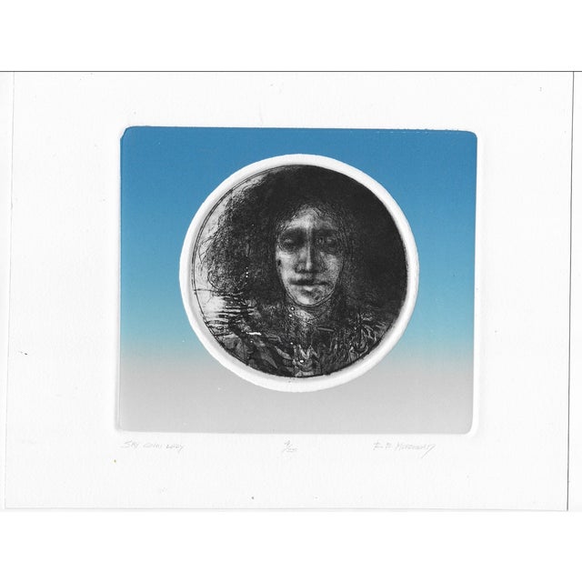 Bruce Muirhead (American, 20th century) "Sky Coin Lady" etching and aquatint on paper, pencil signed, titled, and numbered...