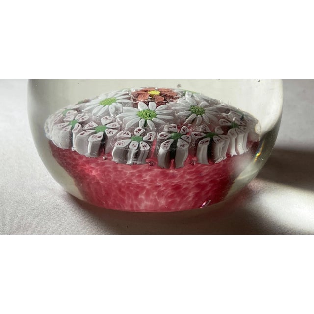 Italian Vintage Hand Blown Italian Murano Art Studio Glass Millefiori Paperweight Ball For Sale - Image 3 of 8