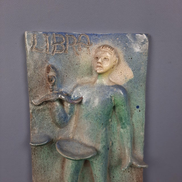 Vintage Majolica Libra High Relief, 1960s For Sale - Image 4 of 14