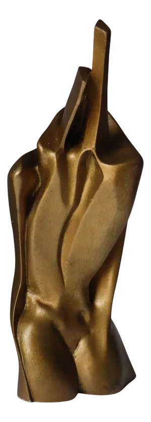 Gianni Pinna, Gold Modern Figure Sculpture, 1970s, Marble