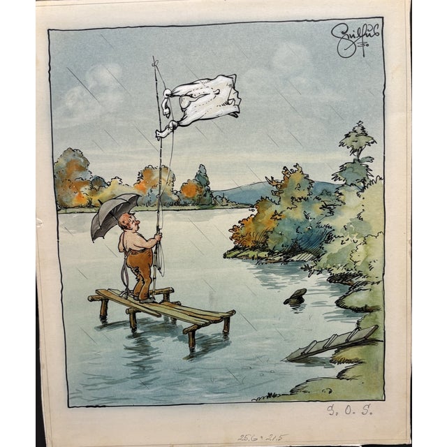 Heinz Geilfuß, SOS at the Collapsed Footbridge, Gouache For Sale - Image 9 of 13