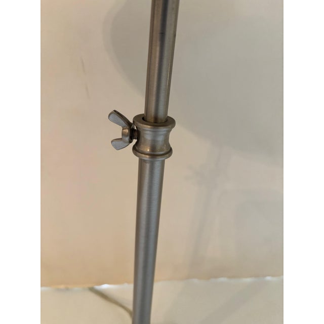 Vintage Nickle Plated Adjustable Table Lamp with Hardwired Integral Helmet Shade For Sale - Image 17 of 17