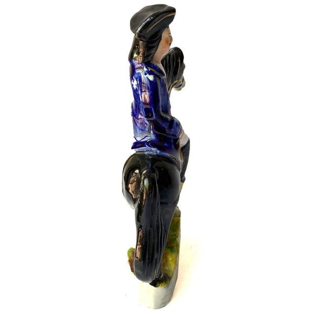 Mid 19th Century English Staffordshire Pottery Dick Turpin on Black ...