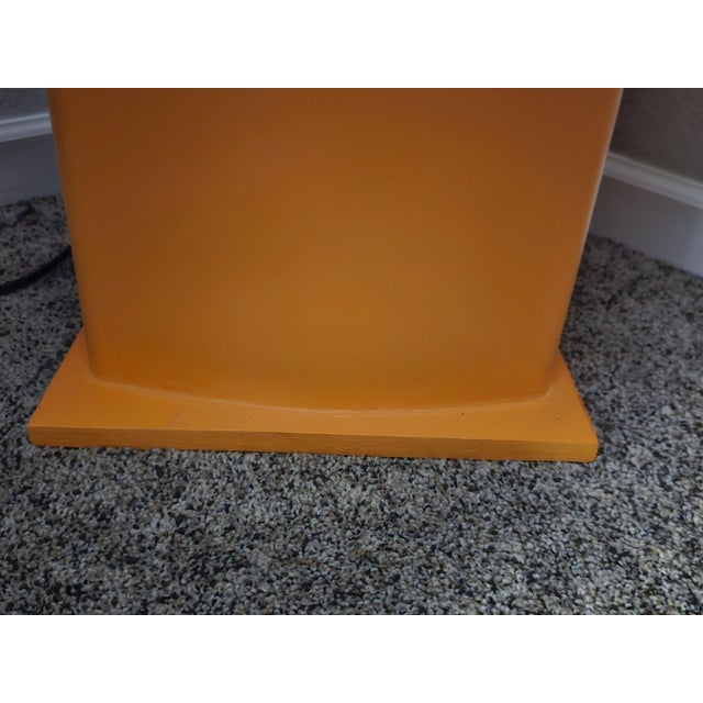 Tangerine Mid Century Free-Standing Corner Electric Fireplace For Sale - Image 8 of 8