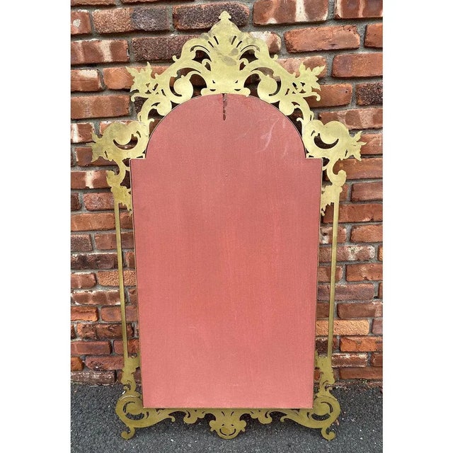 1960s Italian Vintage Brass Console Table & Mirror W/Marble Top For Sale - Image 5 of 8