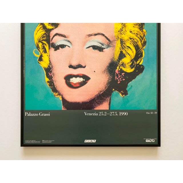 Pop Art Andy Warhol Vintage 1990 Lithograph Print Large Framed Pop Art Italian Exhibition Poster " Marilyn " 1964 For Sale - Image 3 of 15