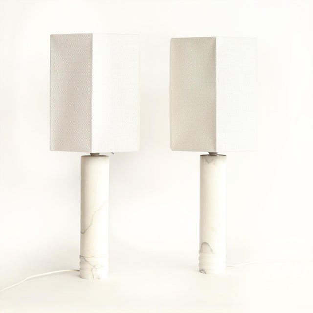 Mid-Century Modern Swedish Marble Model B-10 Table Lamps by Bergboms, 1960s, Set of 2 For Sale - Image 3 of 8