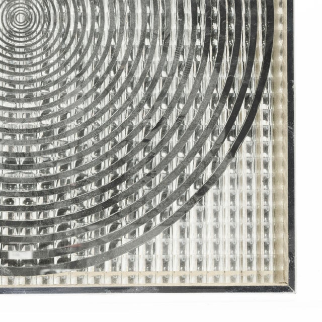 Vintage Mid Century Art Glass Mirror in the Style of Victor Vasarely For Sale - Image 4 of 5