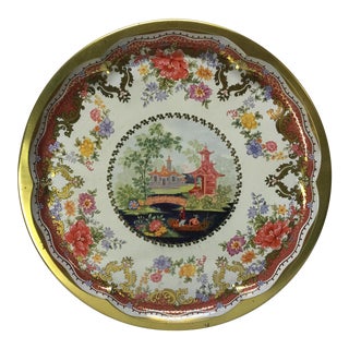Vintage English Daher Metal Tray With Asian Design. For Sale