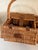 Brown Vintage Wicker Picnic Basket and Wine Carrier For Sale - Image 8 of 13