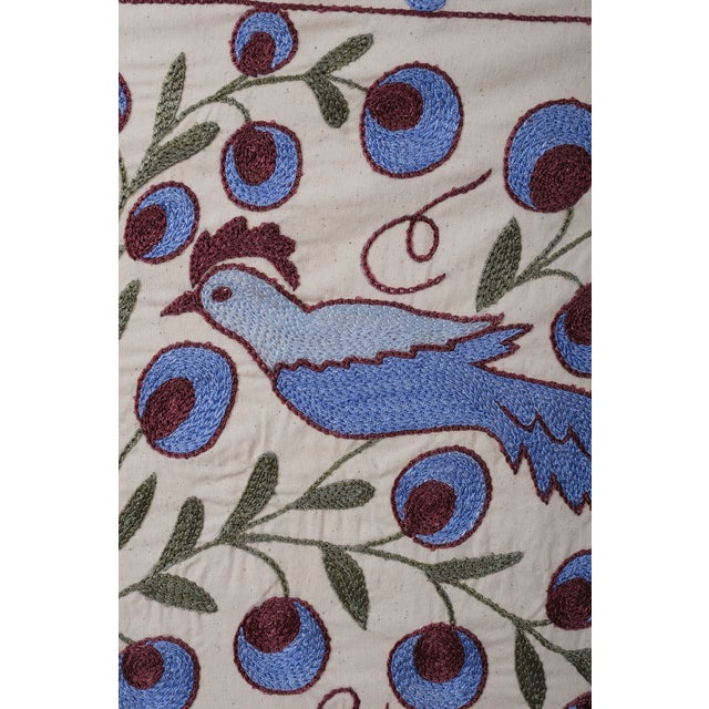 Textile Animal Pictorial Suzani Table Runner For Sale - Image 7 of 10