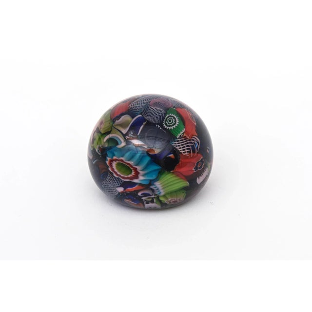 Vintage Murano Fratelli Toso Millefiori Paperweight Blues, Reds, Green, Purple, Turquoise 50's For Sale - Image 11 of 11