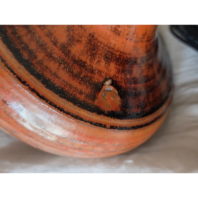 Brown Vintage French Mid Century Brown Stoneware Studio Pottery Lamp C. 1960s For Sale - Image 8 of 16