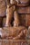 Vintage Southeast Asian Carved Teak Elephant & Temple Relief on Silk For Sale - Image 12 of 16
