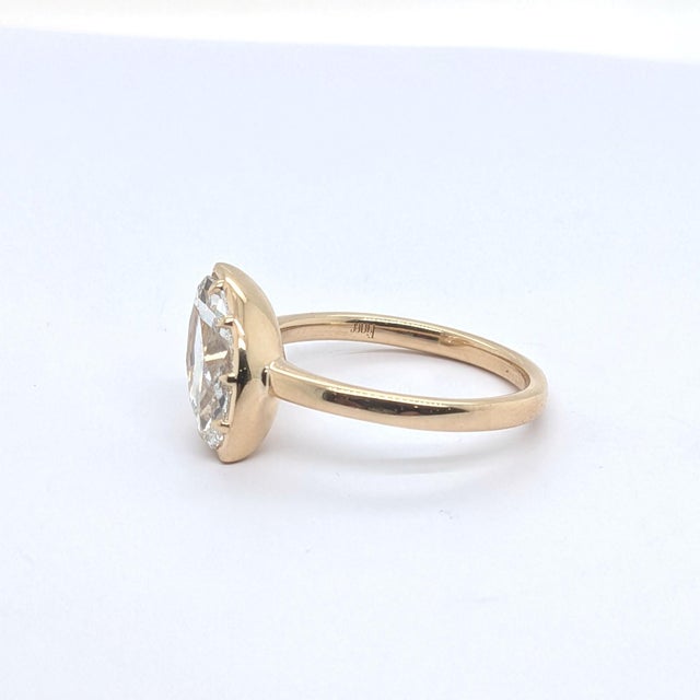 Metal 14k Yellow Gold Solitaire Engagement Ring With a ~2ct Tilted Marquise Diamond, Size 7 For Sale - Image 7 of 8