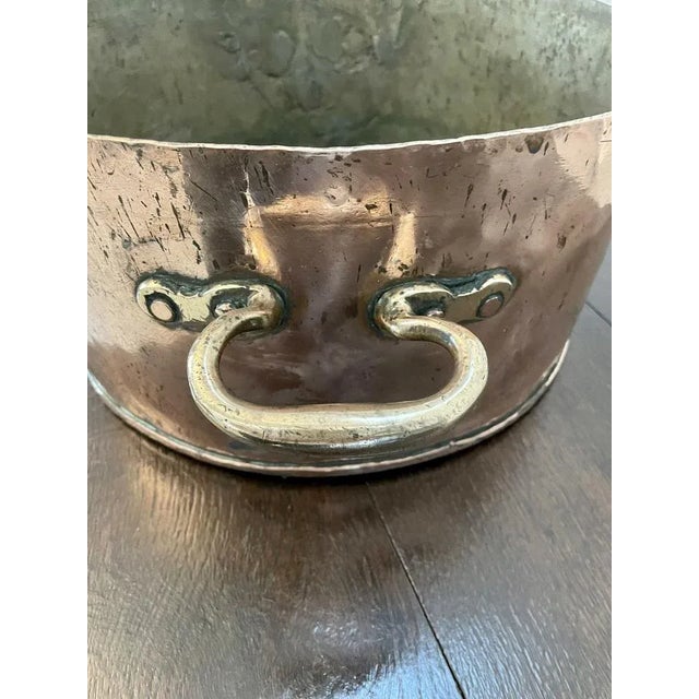 Copper ​​large Antique Copper Saucepan from Liptons For Sale - Image 8 of 12