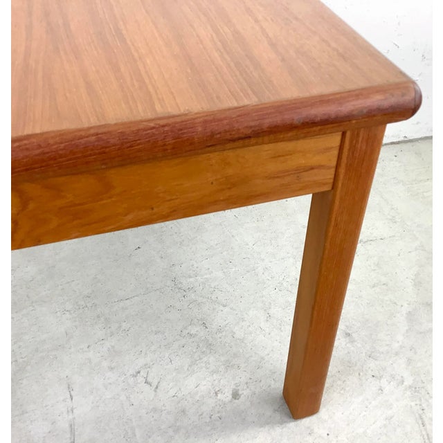 Burnt Umber Vintage Modern Square Teak End Table For Sale - Image 8 of 13